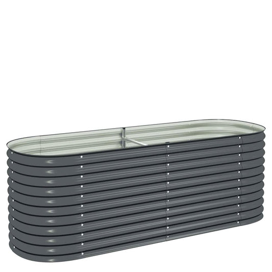 vidaXL Garden Raised Bed 94.4"x31.4"x31.8" galvanized Steel Gray, 45523