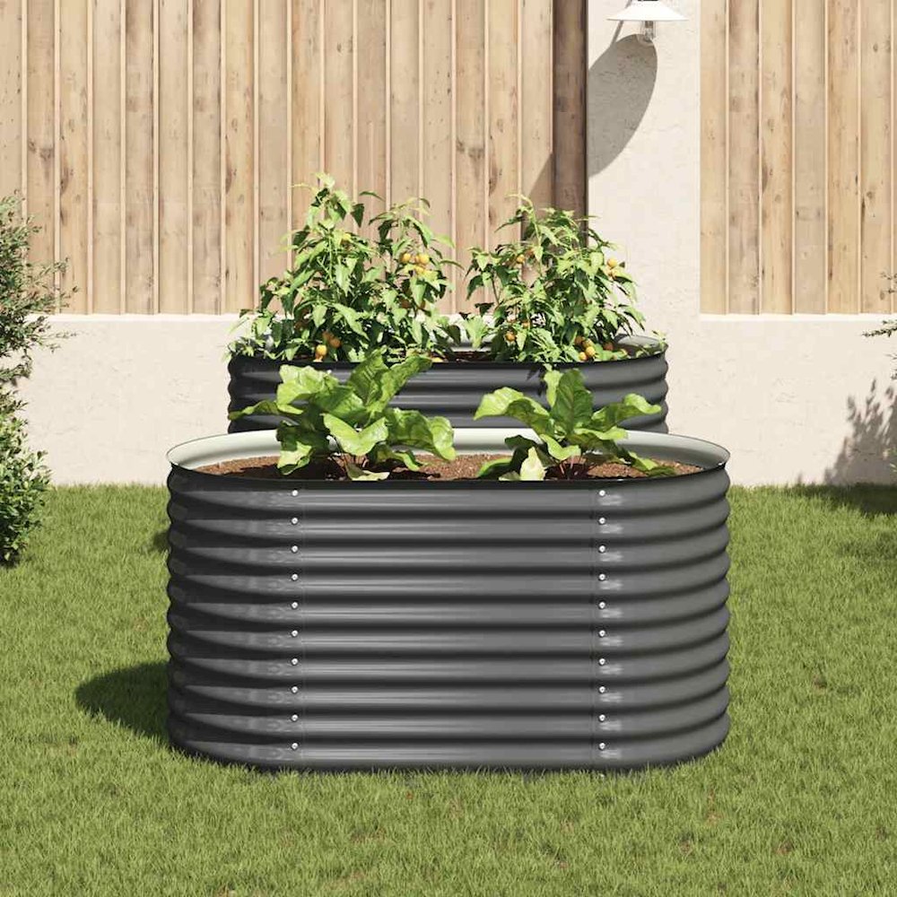 vidaXL Garden Raised Bed 62.9"x31.4"x31.8" galvanized Steel Gray, 45524