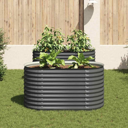 vidaXL Garden Raised Bed 62.9"x31.4"x31.8" galvanized Steel Gray, 45524