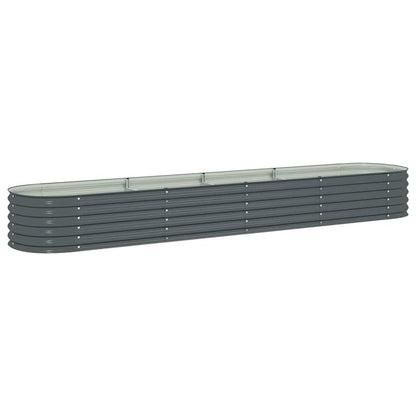 vidaXL Garden Raised Bed 157.5"x31.5"x17.3" Galvanised Steel Gray, 45526