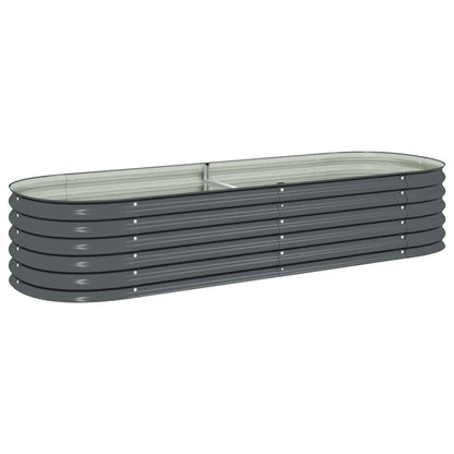 vidaXL Garden Raised Bed 94.4"x31.4"x17.3" galvanized Steel Gray, 45528