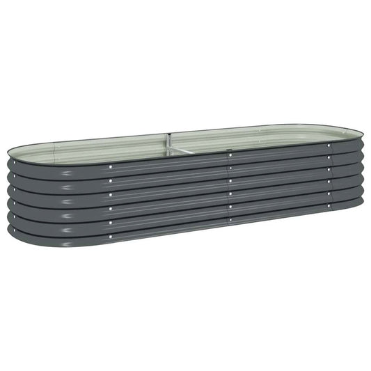 vidaXL Garden Raised Bed 94.4"x31.4"x17.3" galvanized Steel Gray, 45528