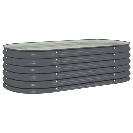 vidaXL Garden Raised Bed 63"x31.5"x17.3" Galvanised Steel Gray, 45529