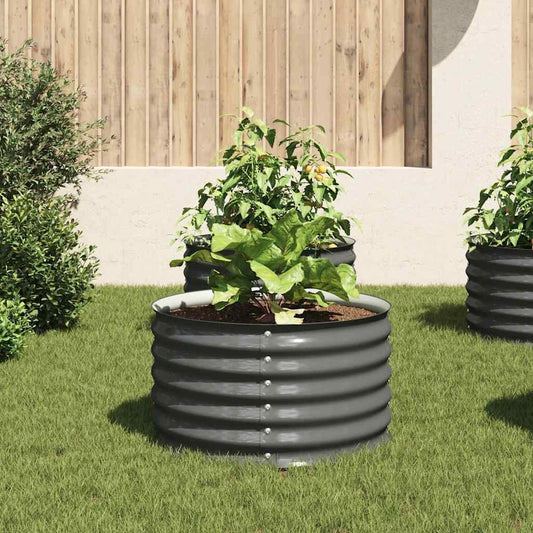 vidaXL Garden Raised Bed 31.5"x31.5"x17.3" Galvanised Steel Gray, 45530