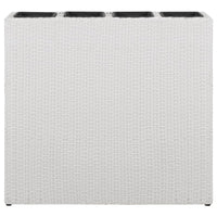 vidaXL Garden Raised Bed with 4 Pots Poly Rattan White, 45427