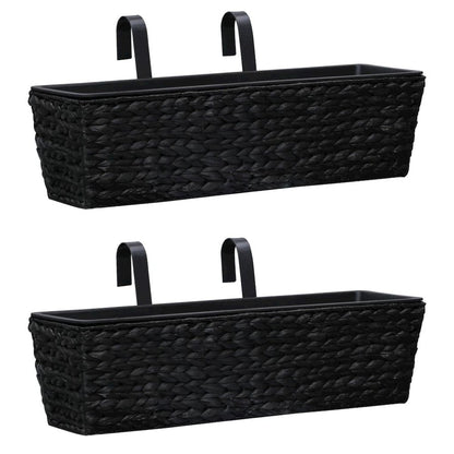 vidaXL Garden Planters 2 pcs Water Hyacinth Black, 45579