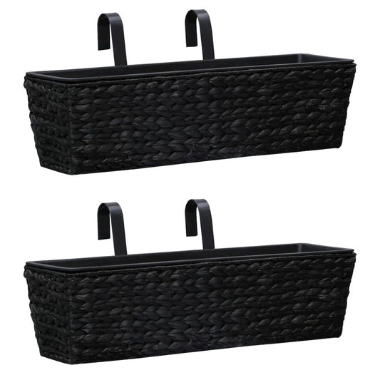 vidaXL Garden Planters 2 pcs Water Hyacinth Black, 45579
