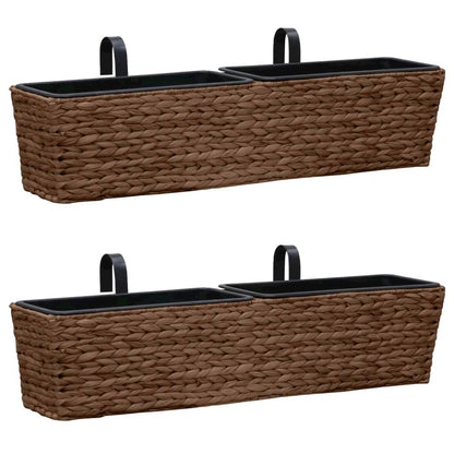 vidaXL Garden Planters 2 pcs Water Hyacinth Brown, 45581