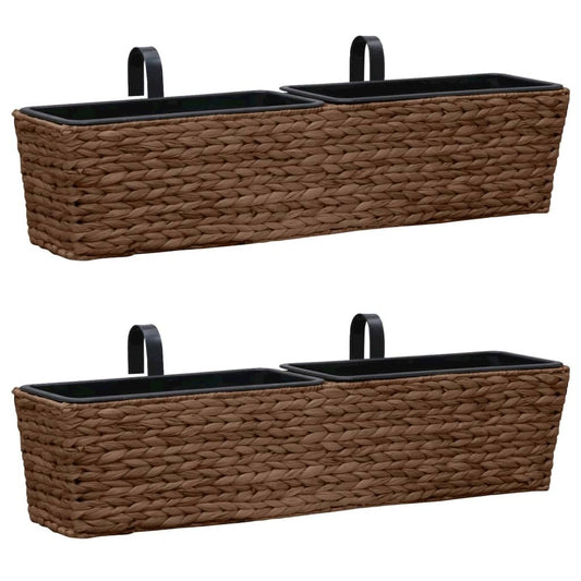 vidaXL Garden Planters 2 pcs Water Hyacinth Brown, 45581