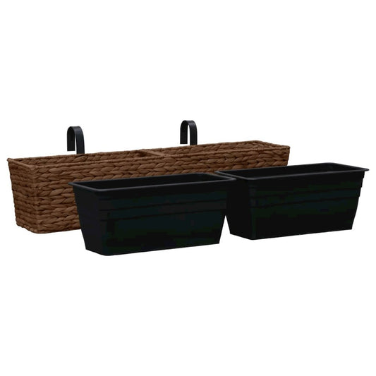 vidaXL Garden Planters 2 pcs Water Hyacinth Brown, 45581