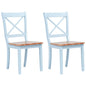 Dining Chairs 2 pcs Gray and Light Wood Solid Rubber Wood