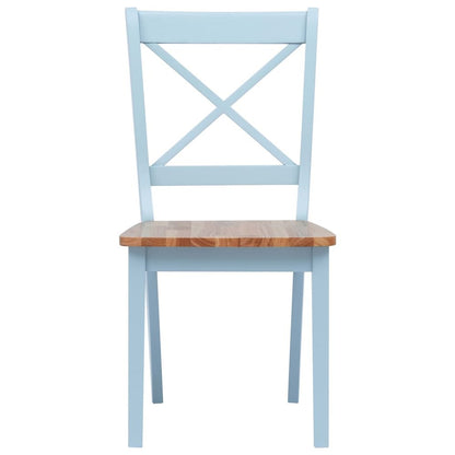 Dining Chairs 2 pcs Gray and Light Wood Solid Rubber Wood