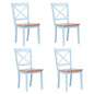 Dining Chairs 4 pcs Gray and Light Wood Solid Rubber Wood