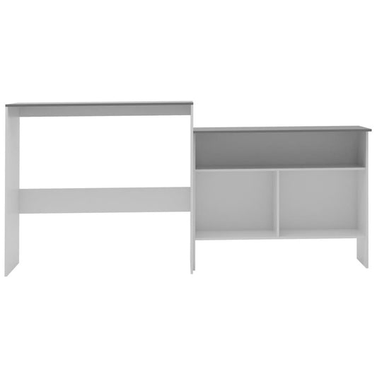 vidaXL Bar Table with 2 Table Tops White and gray 51.18"x15.75"x47.24", 280221