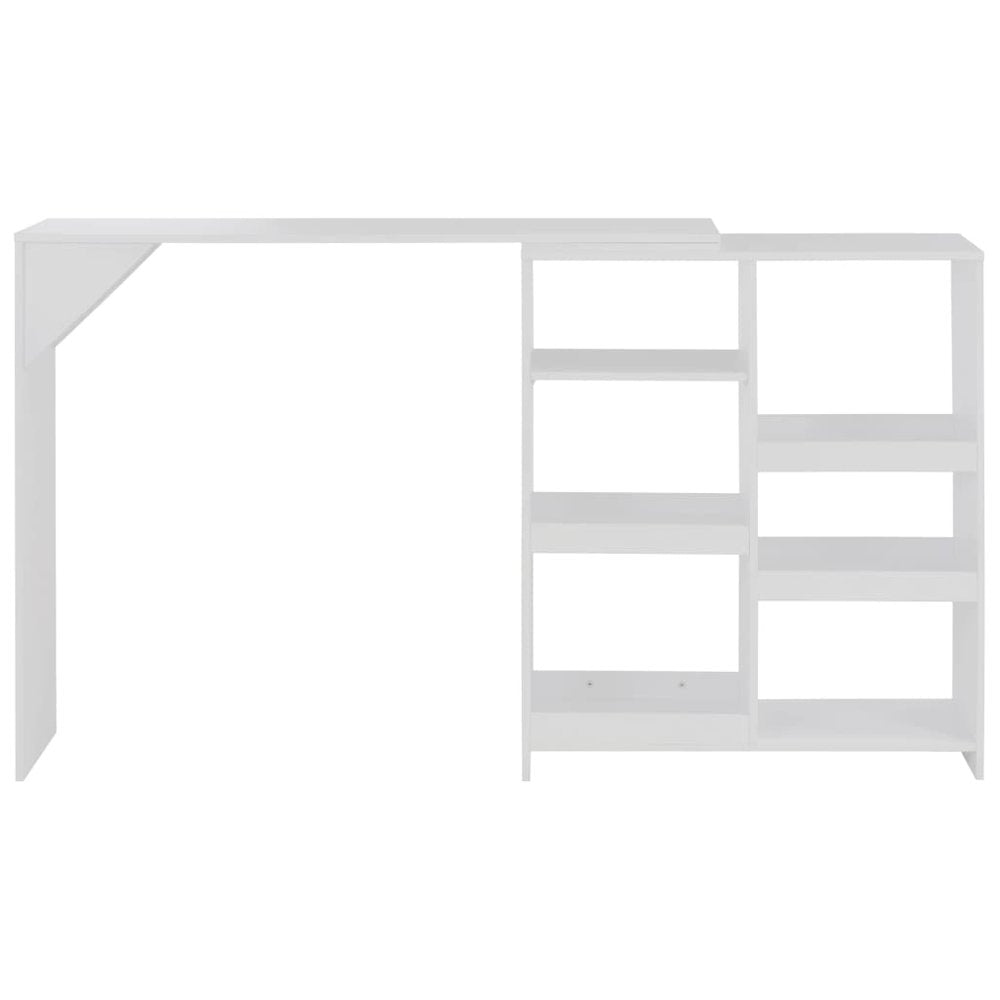 vidaXL Bar Table with Moveable Shelf White 54.33"x15.75"x47.24", 280222