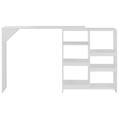 vidaXL Bar Table with Moveable Shelf White 54.33"x15.75"x47.24", 280222