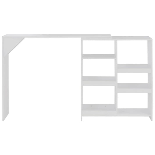 vidaXL Bar Table with Moveable Shelf White 54.33"x15.75"x47.24", 280222