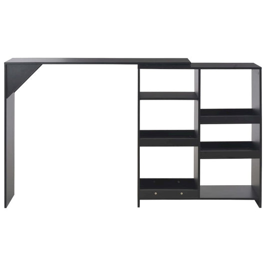 vidaXL Bar Table with Moveable Shelf Black 54.33"x15.75"x47.24", 280223
