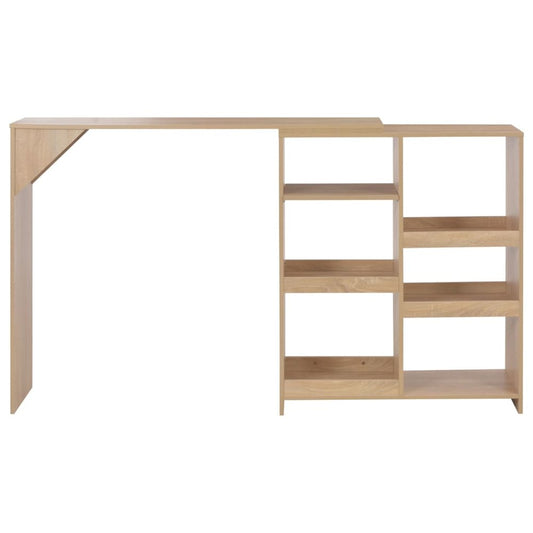 vidaXL Bar Table with Moveable Shelf Oak 54.33"x15.75"x47.24", 280224