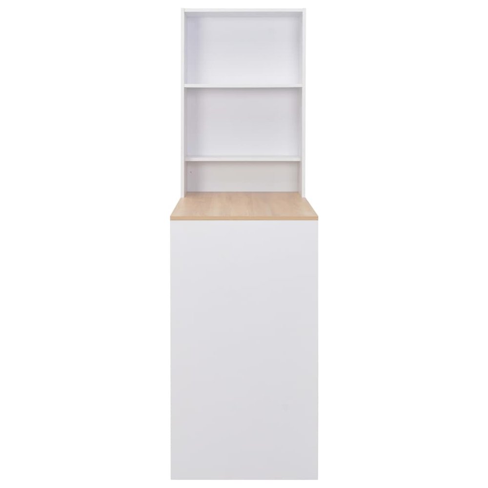 vidaXL Bar Table with Cabinet White 45.28"x23.23"x78.74", 280230