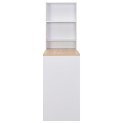 vidaXL Bar Table with Cabinet White 45.28"x23.23"x78.74", 280230