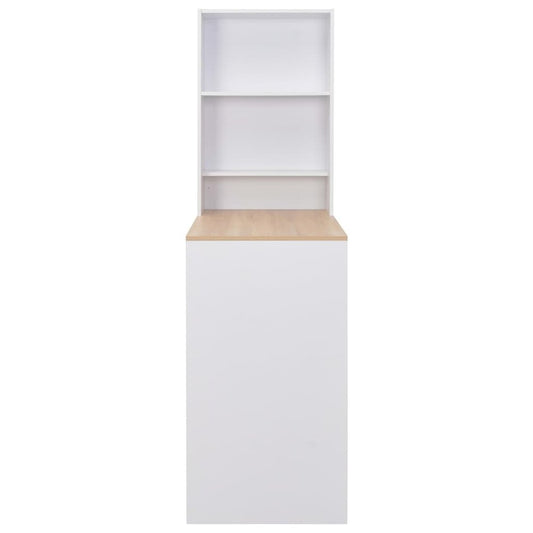 vidaXL Bar Table with Cabinet White 45.28"x23.23"x78.74", 280230