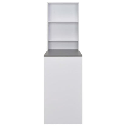 vidaXL Bar Table with Cabinet White 45.28"x23.23"x78.74", 280231