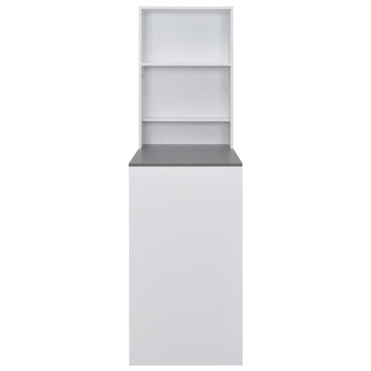 vidaXL Bar Table with Cabinet White 45.28"x23.23"x78.74", 280231