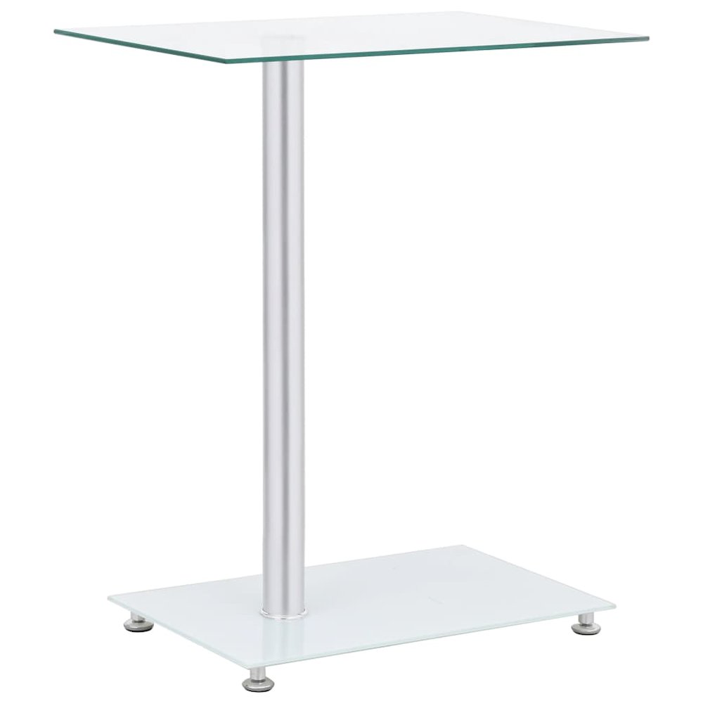 U-Shaped Side Table Transparent 17.7"x11.8"x22.8" Tempered Glass