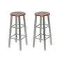 vidaXL Bar Stools 2 pcs Metal with MDF Seat, 60562