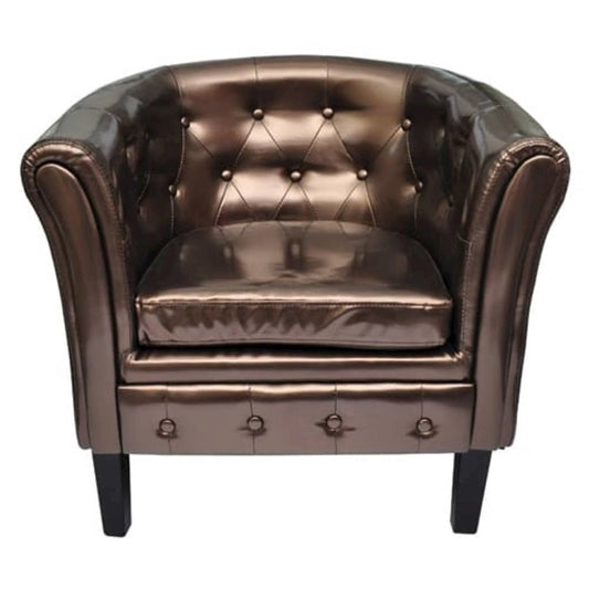 vidaXL Tub Chair Brown Faux Leather, 60706