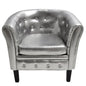 vidaXL Tub Chair Silver Faux Leather, 60708