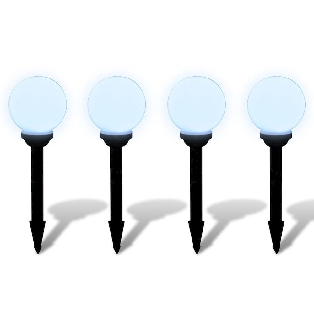 vidaXL Outdoor Path Garden Solar Lamp Solar Ball Light LED 5.9" 4pcs with Ground Spike 0863