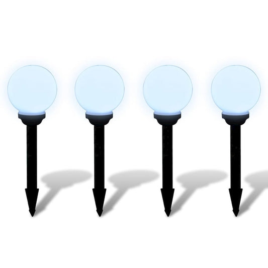vidaXL Outdoor Path Garden Solar Lamp Solar Ball Light LED 5.9" 4pcs with Ground Spike 0863