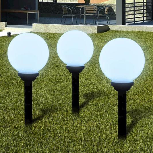 vidaXL Outdoor Path Garden Solar Lamp Solar Ball Light LED 7.9" 3pcs with Ground Spike 0864