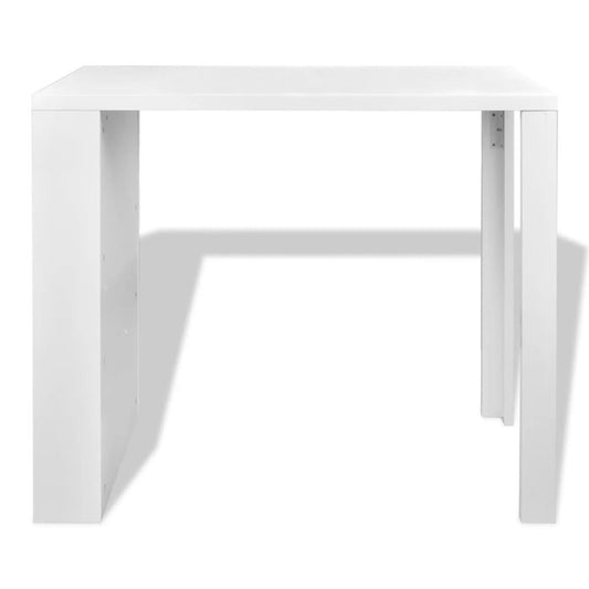 vidaXL Bar Table MDF with Wine Rack High Gloss White, 240820