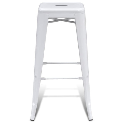 vidaXL Bar Stools 2 pcs White Steel, 240925