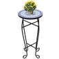 vidaXL Mosaic Side Table Plant Table Blue White, 41128