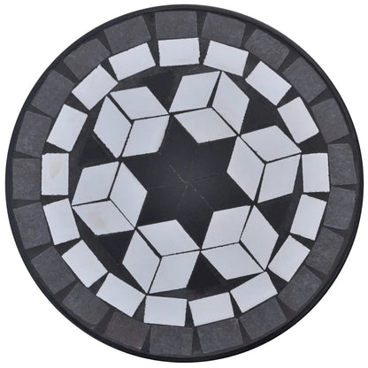 vidaXL Mosaic Side Table Plant Table Black White, 41129