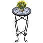 vidaXL Mosaic Side Table Plant Table Black White, 41129