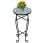 vidaXL Mosaic Side Table Plant Table Green White, 41130