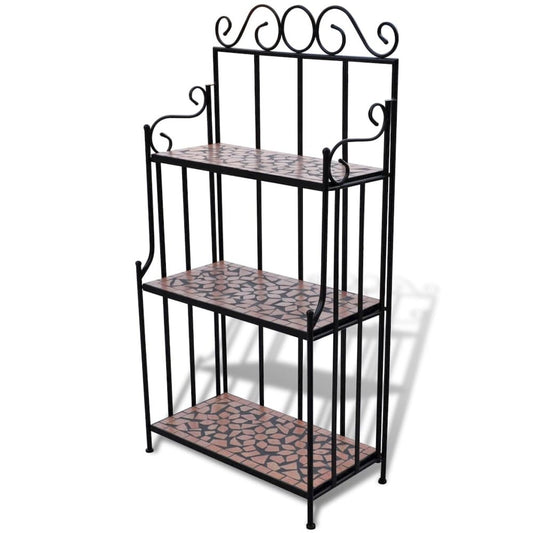 vidaXL Plant Stand Display Terracotta Color Mosaic Pattern, 41131