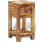 Side Table Natural Wood Solid Mango Wood Compact Square