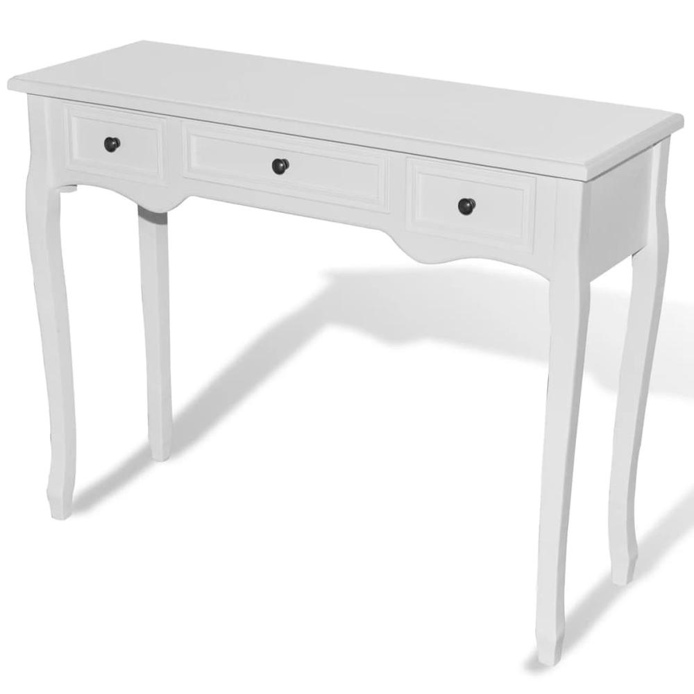 White Dressing Console Table with Three Drawers, 241143