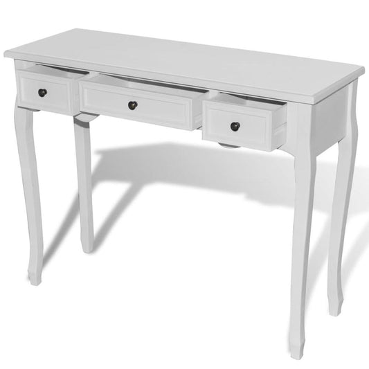 White Dressing Console Table with Three Drawers, 241143