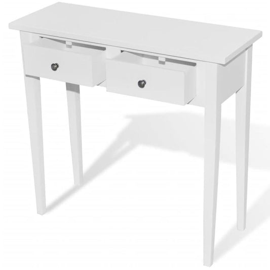 White Dressing Console Table with Two Drawers, 241145