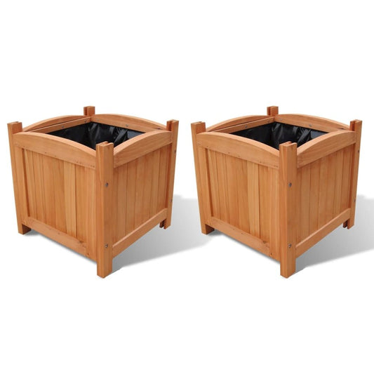 Wooden Raised Bed 11.8" x 11.8" x 11.8" Set of 2, 41301