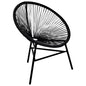 Chair Black Poly Rattan Standard Durable Chair Oval
