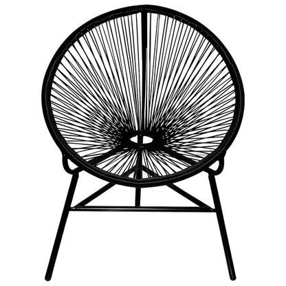 Chair Black Poly Rattan Standard Durable Chair Oval