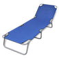 Sun Lounger Blue Powder-coated Steel Frame, Polyester Fabric